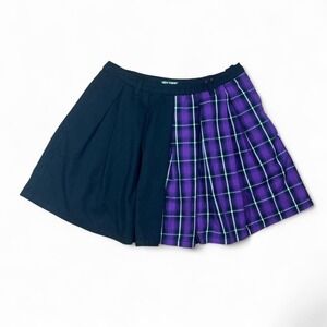 Hot Topic Purple Tartan Black Skirt size M